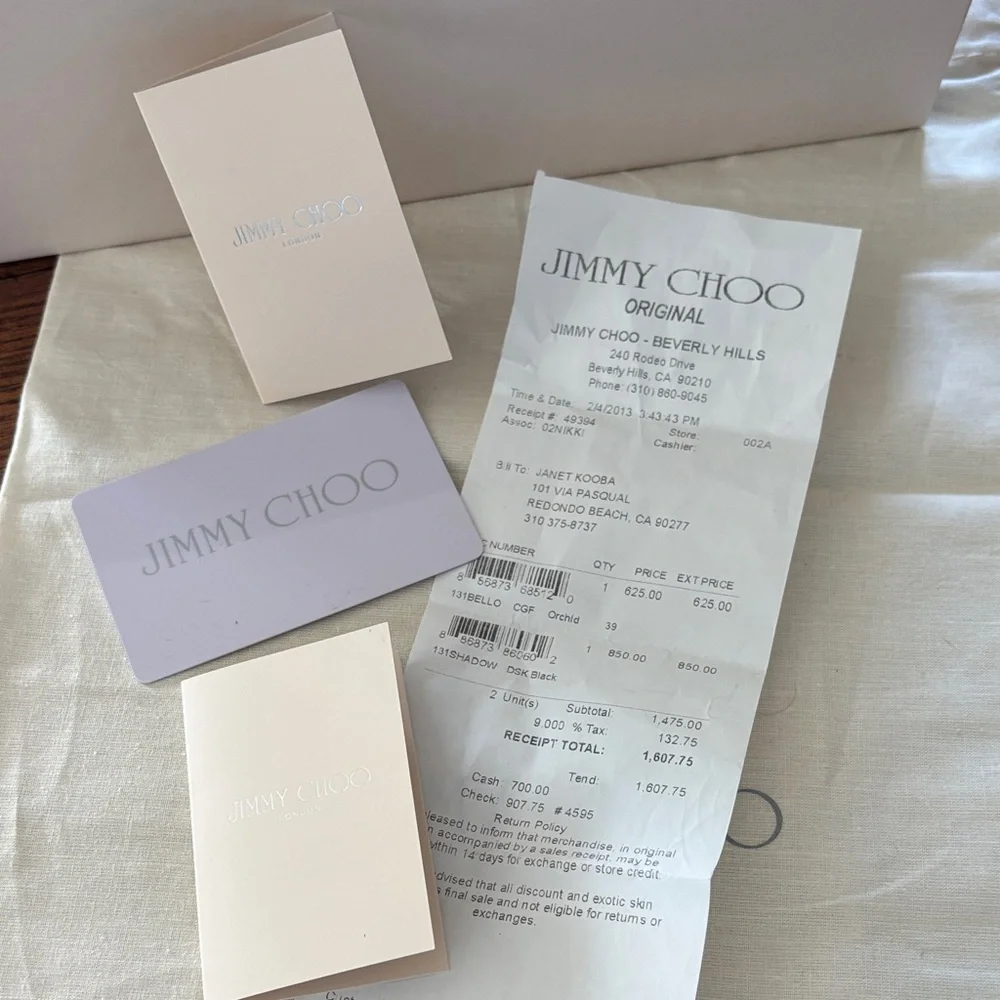 Jimmy Choo Glitter Flats with Black Trim - Picture 8 of 8